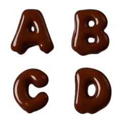 Melty chocolate alphabet emoji
