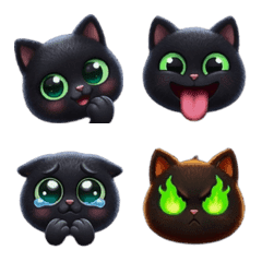 碧眼小黑貓表情貼