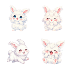 Fluffy Angora Rabbit Daily Emoji