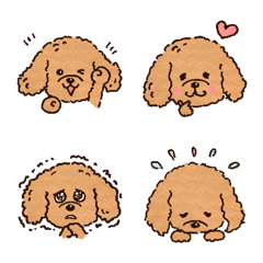 A Toy Poodle with a cream coat Emoji