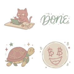 莫蘭迪手繪質感表情貼