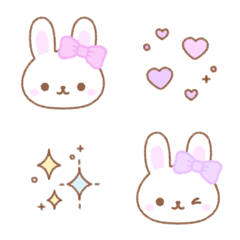 Cute Bunny with a ribbon emoji