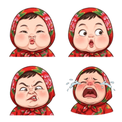 小棉襖寶寶臉部放大表情貼
