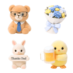 Fluffy Father's Day Emoji Set