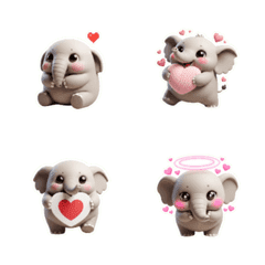 可愛的胖胖大象愛你喔