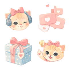 Girly cat stickers for ladies