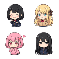 Various School Girl Emojis
