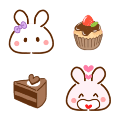 うさぎと食べ物の可愛い絵文字