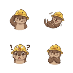 Otter wearing a duck hat