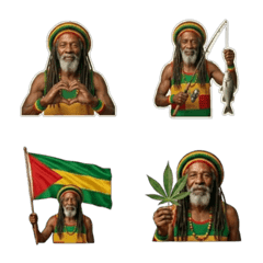 牙買加雷鬼惡霸頭拉斯特表情符號