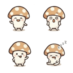 Kawaii Shiitake Emoji Pack