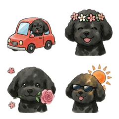 日常黑色貴賓狗表情符號