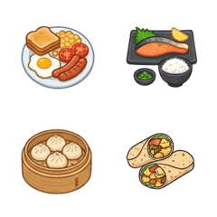 世界の朝ごはん。おいしい旅の絵文字