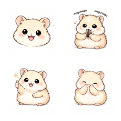 Fluffy Djungarian Hamster: Tiny Emoji