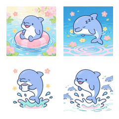 躍向春天♪ 陽光微笑海豚表情貼