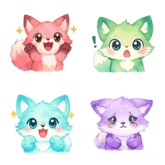 pastel color kitsune