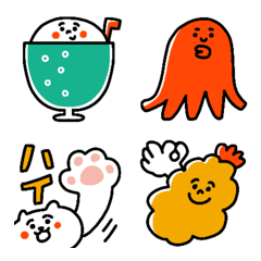 kitten and delicious food emoji.