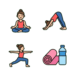 可愛瑜伽・普拉提・冥想表情貼