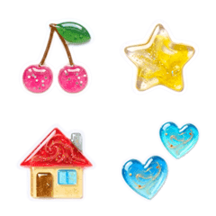 Resin-like puffy stickers_Emoji