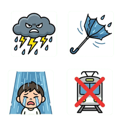 遭遇午後雷陣雨的慘況表情貼