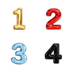 Number balloons 4 colors