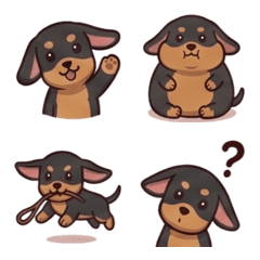 四眼臘腸狗日常表情貼 1