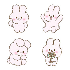 Fluffy Bunny Daily Emoji Stickers