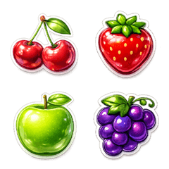 Sparkling fruit emojis