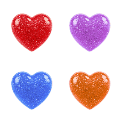 Puffy & Colorful Glitter Hearts