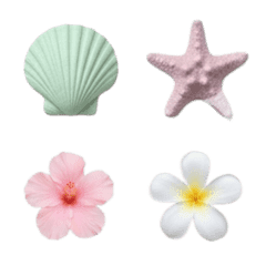 Pastel color shell and summer flower