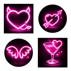 [閃耀愛心 ♡ 粉紅色霓虹] 表...