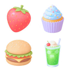 Pastel Food & Drink Emoji Stickers