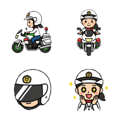 工作中！女交警白機車警察表情貼