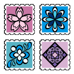 Stamp Emoji Geometric pattern