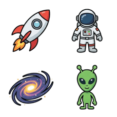 ポップで可愛い！宇宙とエイリアンの絵文字