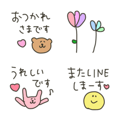 Cute, daily emojis, bear, rabbit