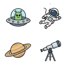 わくわく宇宙探検！太線アイコン絵文字