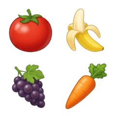 Lucu! Emoji ilustrasi sayur dan buah