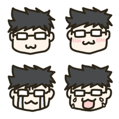 Emoji set of a man with glasses