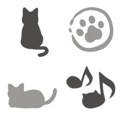 Muted colored shadow cat emoji Ver.2