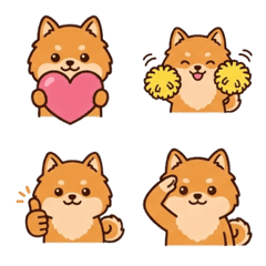40 Pomeranian-Shiba Inu Line Emojis