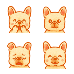 可愛法國鬥牛犬的每日情緒-橘色