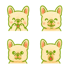 可愛法國鬥牛犬的每日情緒-綠色2