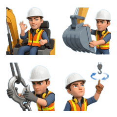 做工的人：怪手吊車表情貼