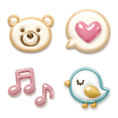 Soft pastel emojis.