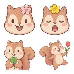 Squirrel Chappy Spring Emoji Collection
