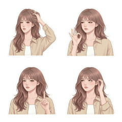 韓系冷感少女表情貼 – 真實情緒表達