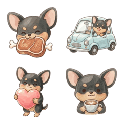 蓬鬆可愛吉娃娃表情符號