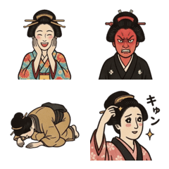 浮世繪女子的日常表情貼