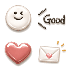Simple, muted, pastel emojis